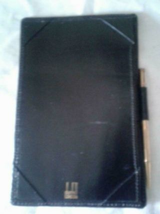 Dunhill Vintage Pocket Notebook/card Case W/mechanical Pencil Leather