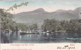Killin - Craig Hialach & River Lochay With Boats By Stengel 1903,  Undivided Back