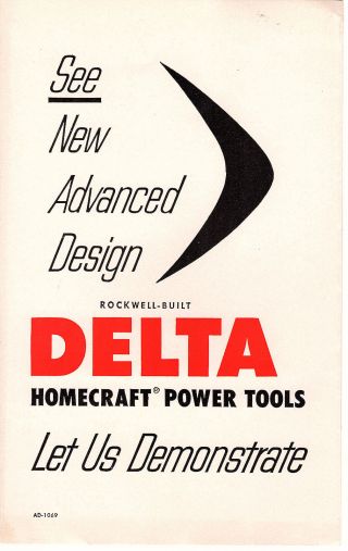 Delta Homecraft Power Tools 1969 Brochure Rockwell Manufacturing Home Workshop
