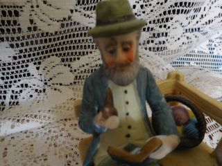 Lefton China OLD MAN & WOMAN ON BENCH Figurine COLLECTIBLE ECU 3