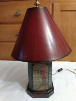 Vintage Frederick Cooper Tea Canister Golfer lamp 2