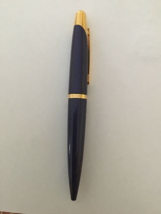 Alfred Dunhill Lapiz Azule Ballpoint Pen Ad2000.  Gold Trim & Retracting Clip