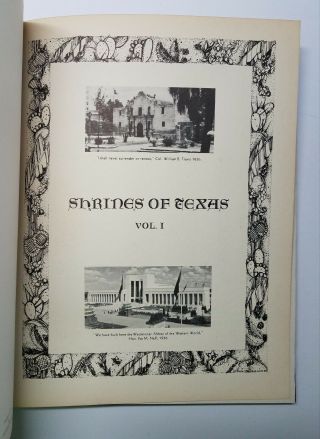 RARE 1937 State Of Texas Building Shrines Of Texas Vol.  I Centennial Ed FC Adams 4