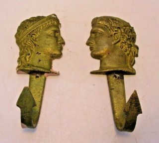 Greek Roman Head Coat Key Hooks Holders Curtain Ties Etc Vintage