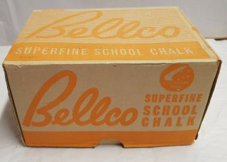 Vintage Box Of Bellco Superfine School Chalk Yellow Made In Australia C1970s - 80s