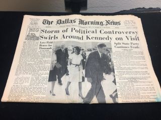 Rare Pre - Kennedy Assassination 11/22/63 Full Dallas Morning News W/ Anti - Jfk Ad