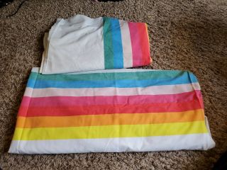 Vintage Wamsutta Tomorrow’s Rainbow (2) Twin Flat Sheets 70 