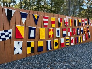 Set Of 40 Nautical Signal Code Flags -,  Hand Sewn,  Double Sided