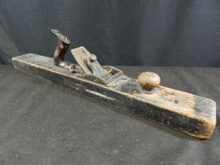 Vintage Antique Stanley Wood Jointer Plane,  Liberty Bell 