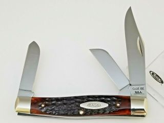 1971 9 Dot Case Xx 6375 Large Stockman Knife 4 5/16 " Red Bone Handles