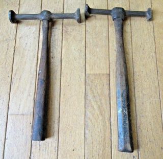 (2) Vintage Auto Body Dinging Hammers - Plomb & Unreadable 4