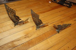 Vintage Brass Butterfly Set Of Three Wall Decor Mid Century By Price Products