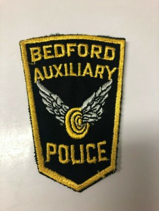 Old Vintage Bedford Auxiliary Police Patch Oh Ohio - Winged Wheel - Cheesecloth