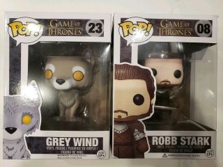 Funko Pop Game Of Thrones Robb Stark And Grey Wind