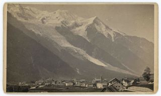 Chamonix & Mont Blanc France Italy Switzerland Alps August 25 1874 Cdv Photo