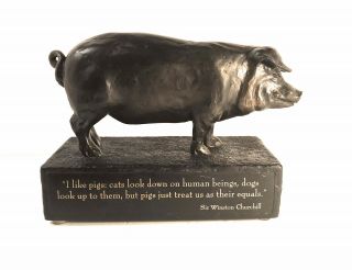 " Pig " Winston Churchill Bookend Artist Jon Bickley For Levenger 2007