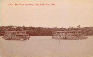 Acmegraph C - 1910 Excursion Steamers Lake Minnetonka Minnesota Postcard 9867