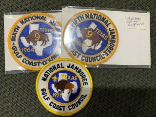3 1960 1964 1977 National Jamboree Gulf Coast Council Patches