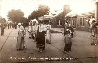 Native American Rppc Mandan Nd Sioux Indian War Dance North Dakota Ekc Photo