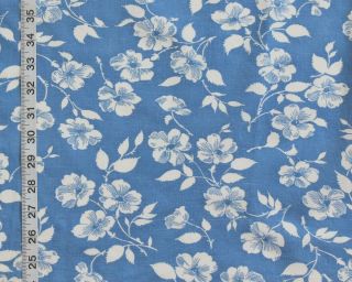 Blue Floral Feedsack Full Feed Sack Vintage Cotton Fabric