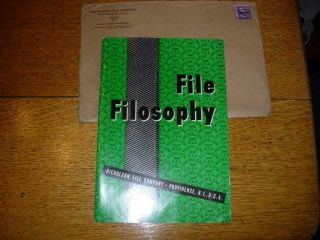 Vintage Nicholson File Co File Filosophy Booklet Copyright 1943
