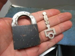 Old E.  T.  Fraim Padlock Lock Patented 1897 With The Key.  N/r