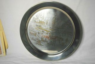 Danbury 8 " Solid Sterling Silver Plate Winter Morning Courier & Ives K4347