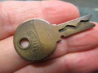 old high security MILLS slot machine key.  No padlock lock locksmith n/r 3