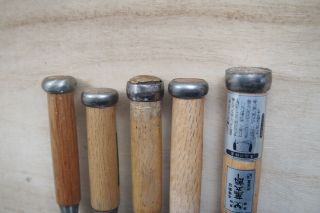 JAPANESE CHISEL NOMI Carpenter ' s Tool Signed Set of 5 from JAPAN a119 8