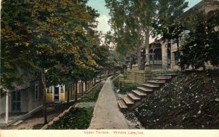 Winona Lake,  Indiana - A View Of The Upper Terrace - C1908