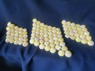 3 Vintage Hand Made Crochet Doily Trivet Hot Pad Bottle Caps
