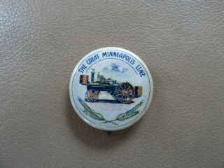 Vintage Pinback Button - The Great Minneapolis Line (steam Tractor)