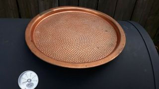 Vintage Coppercraft Guild Hammered Solid Copper Serving Tray / Platter