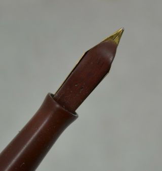 Restored 1930 ' s Waterman Ideal Brown Onyx Desk Fountain Pen 14K Nib 4