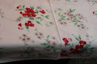 Vintage Cotton Kitchen Tablecloth Fab Flowers 54x64 and 2