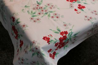 Vintage Cotton Kitchen Tablecloth Fab Flowers 54x64 and 3