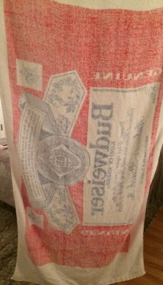 Budweiser Beer Beach Towel Anheuser Busch Vintage Spell Out 100 Cotton 3