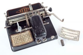 Vintage C1930 " Heady " Index Typewriter With Spare Typesleeve & Index Card
