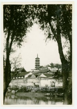 1932 Photograph China Soochow Pei Shi Pagoda North Temple Sharp Photo Suzhou