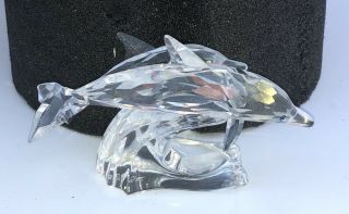 Swarovski Crystal Lead Me The Dolphins Mother Child With Box And