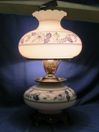 Vintage Victorian Gone With The Wind Hurricane Style 3 Way Parlor Table Lamp