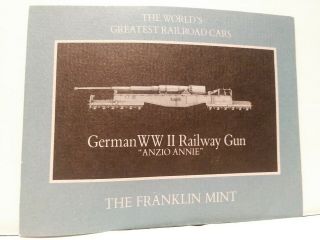 FRANKLIN THE Worlds GREATEST Railroad Cars German WW II Railway Gun 3