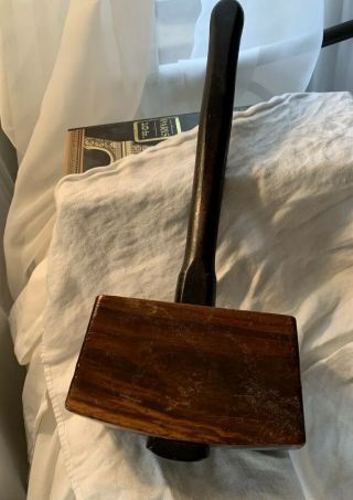 Antique Mallet • Lignum Vitae Woodworking Hammer • Primitive Carpenter Tools