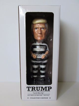Donald Trump Lock Him Up Bobblehead Collectors Edition Nib