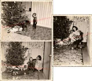 1950s Boy Wyandotte Sit & Ride Truck Structo Steam Shovel Christmas Tree Photos