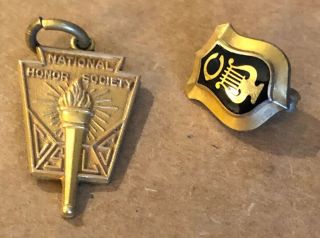 Vintage National Honor Society Member Award Pin And Music Pin
