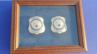 2 President Ronald Reagan Inauguration Police Badges 1985
