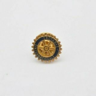 Vtg Rotary International 1/10 10k Gold Fraternal Member Pin Lapel Tie Tack