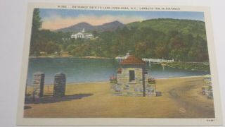Entrance Gateto Lake Junaluska,  Asheville,  N.  C.  1940s Linen Postcard