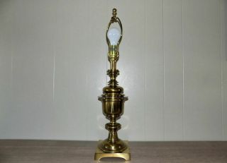 Stiffel Solid Brass Urn Or Trophy Lamp Hollywood Regency Style 24.  75 " Tall